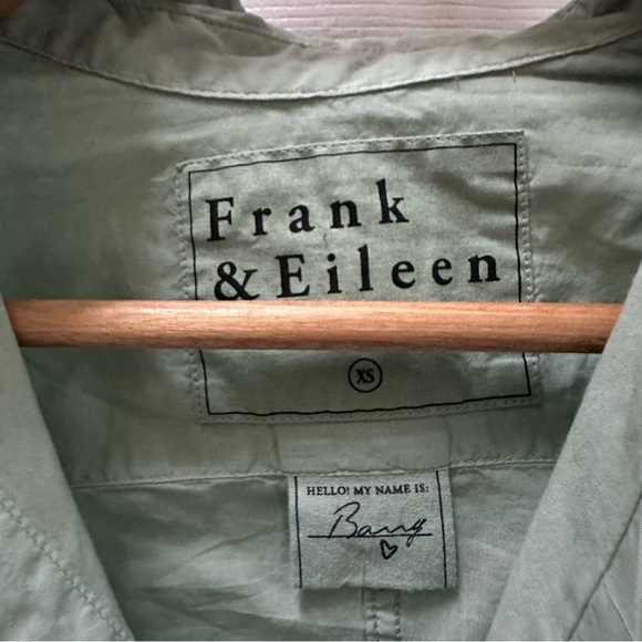 NWT Frank & Eileen green Barry shirt button down top collared XS cotton - Picture 2 of 8